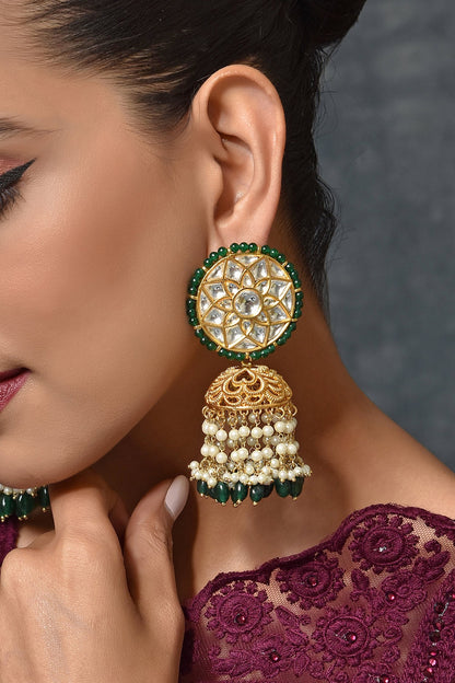 Kundan Embellished Jhumkis 