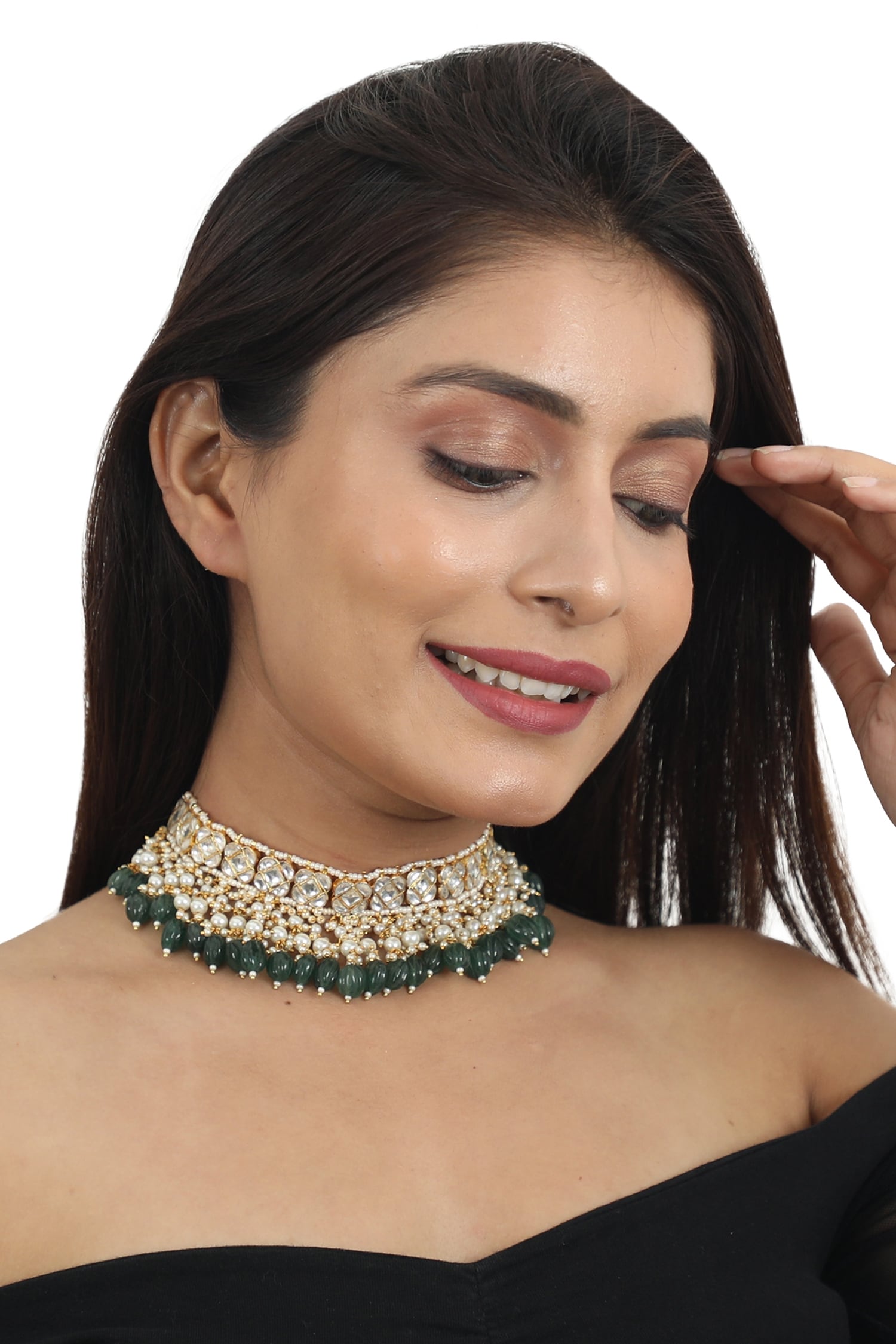 Stone Drop Choker Set 