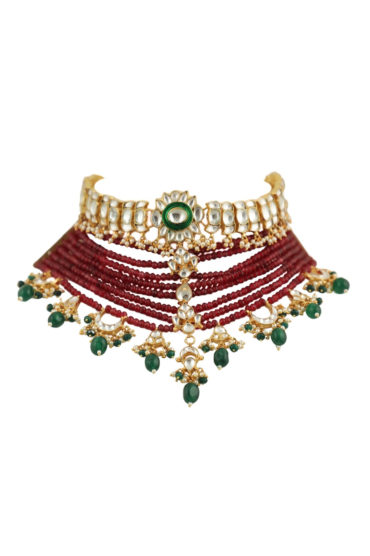 Multi Beaded Layered Choker Set 