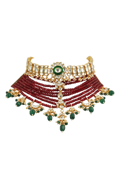 Multi Beaded Layered Choker Set 
