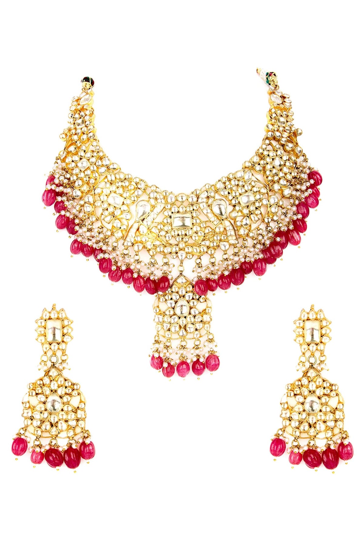 Kundan Embellished Necklace Set 