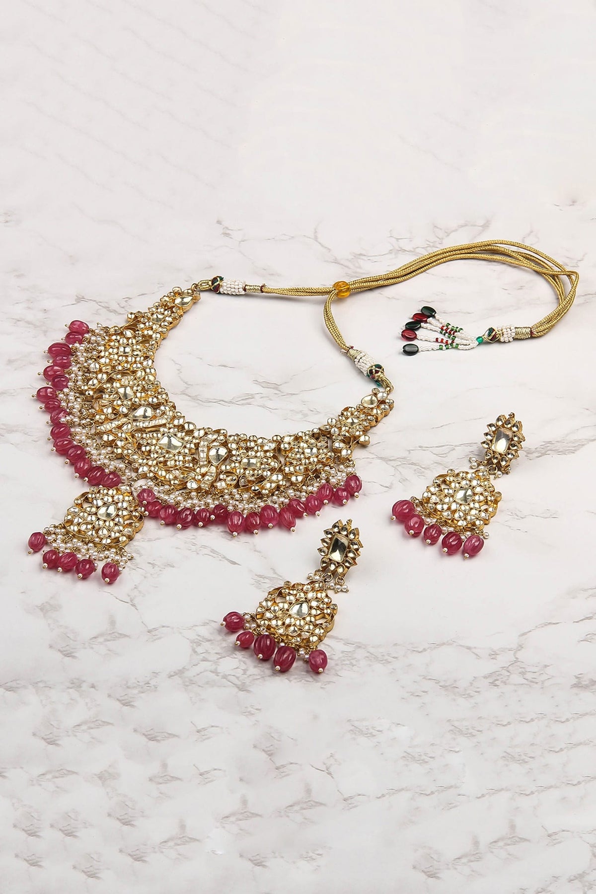 Kundan Embellished Necklace Set 