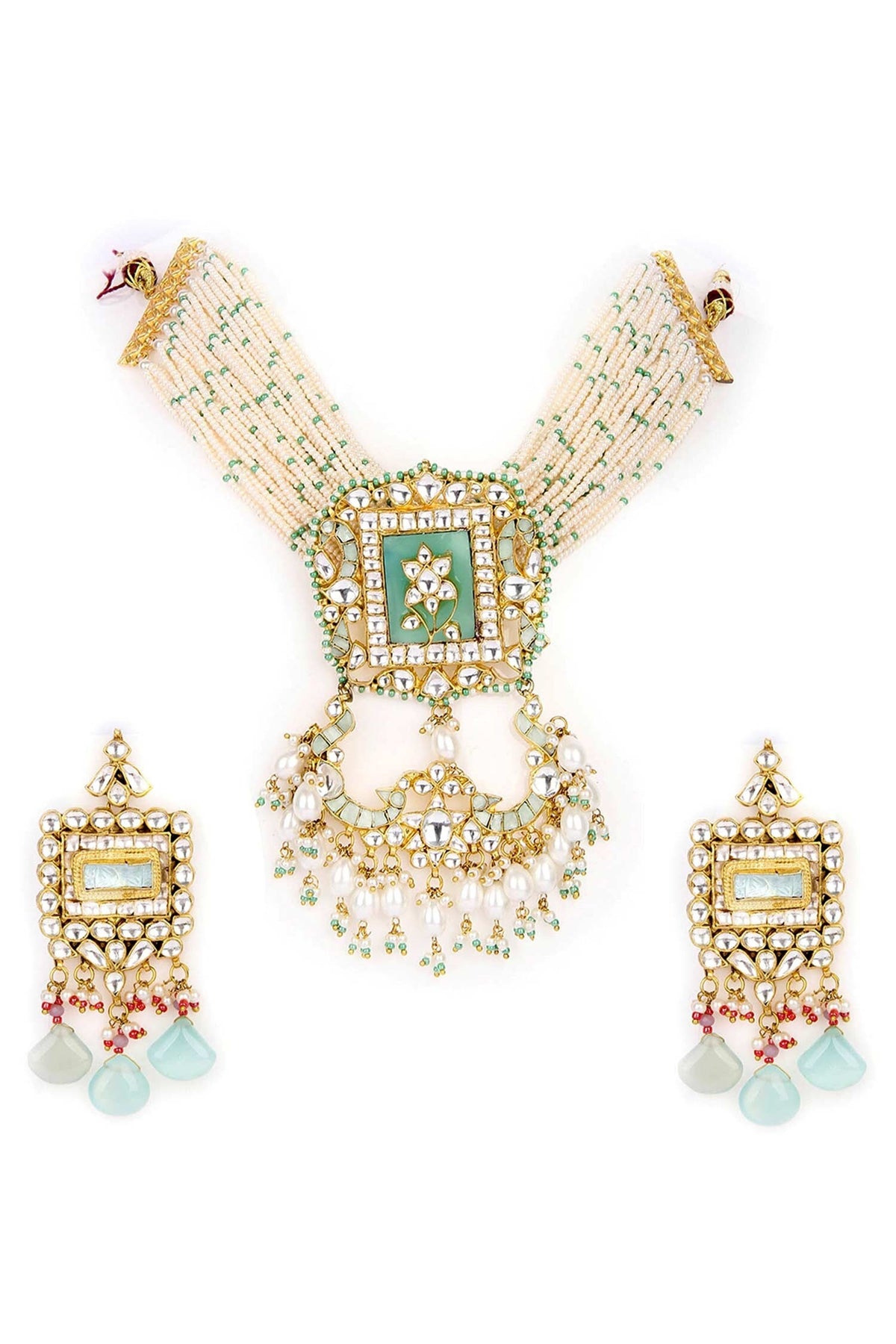 Kundan Embellished Necklace Set 