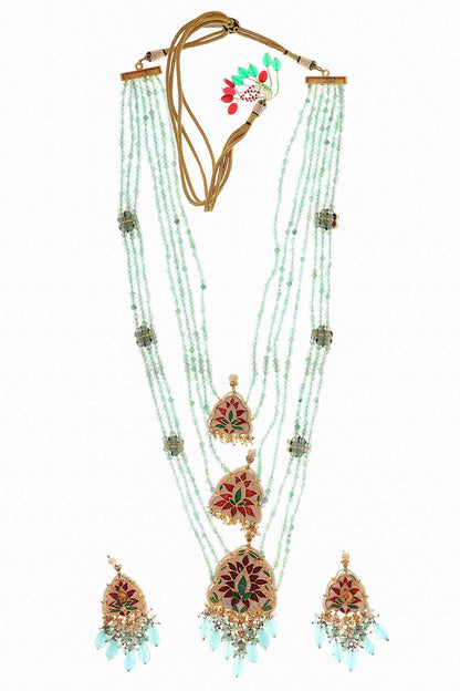 Multi Layered Long Necklace Set 