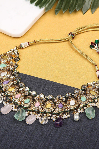 Stone Drop Choker Set 