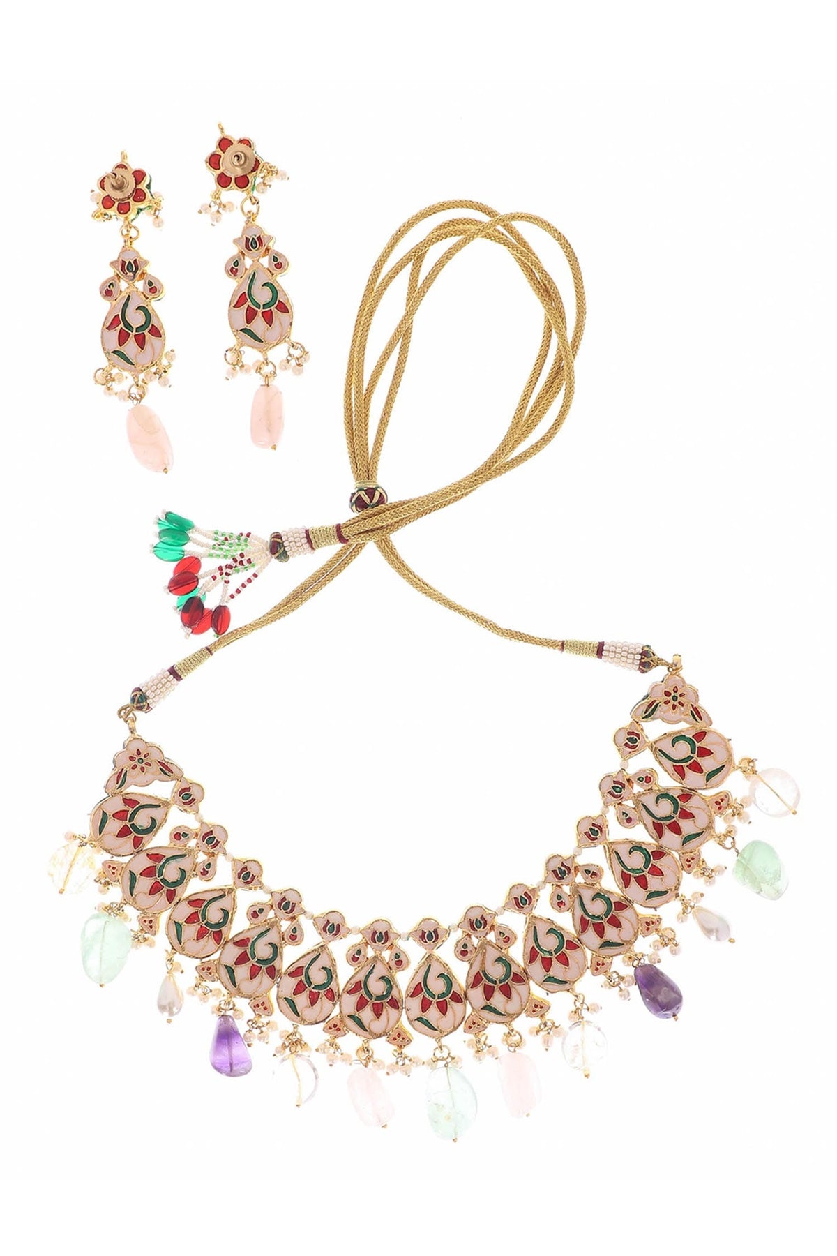 Stone Drop Choker Set 