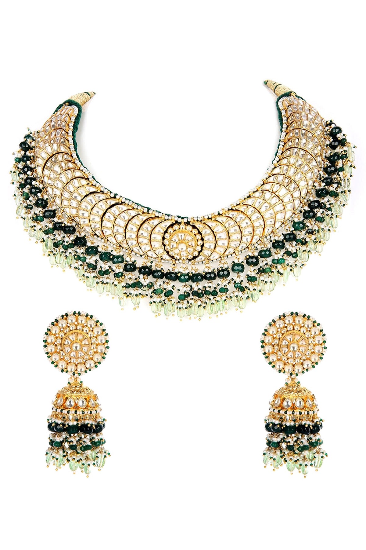 Crescent Kundan Embellished Choker Set 