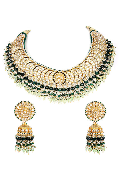 Crescent Kundan Embellished Choker Set 