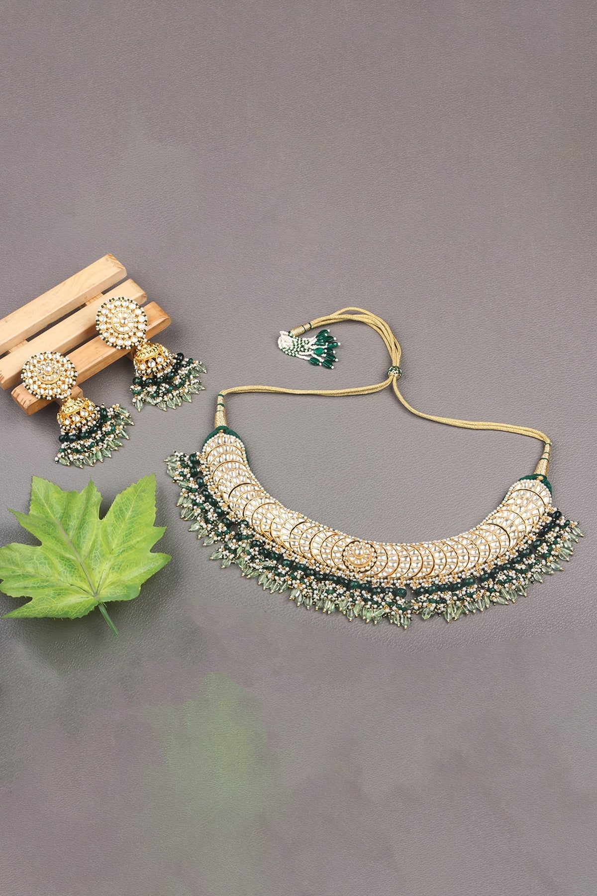 Crescent Kundan Embellished Choker Set 