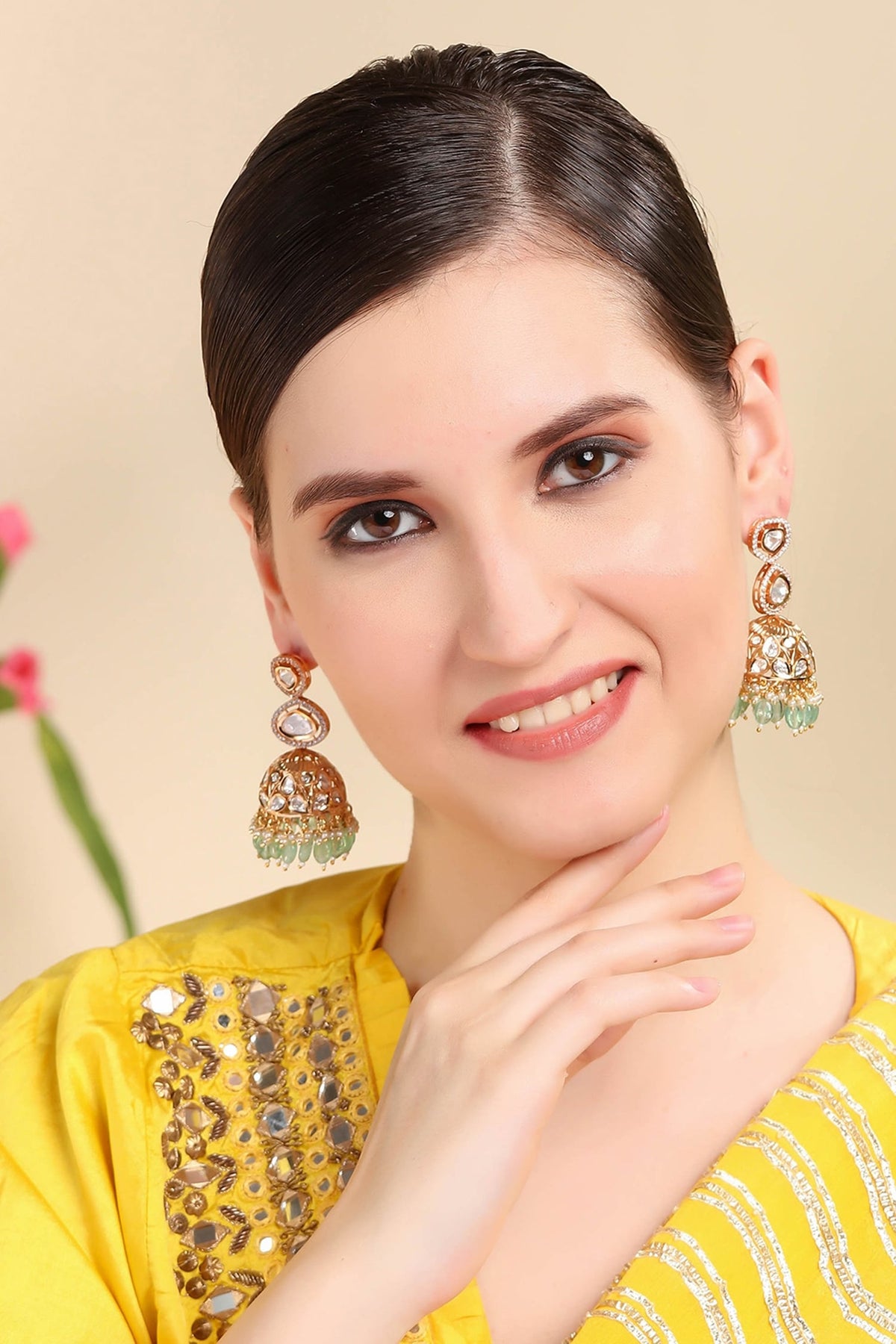Kundan Embellished Jhumkis 