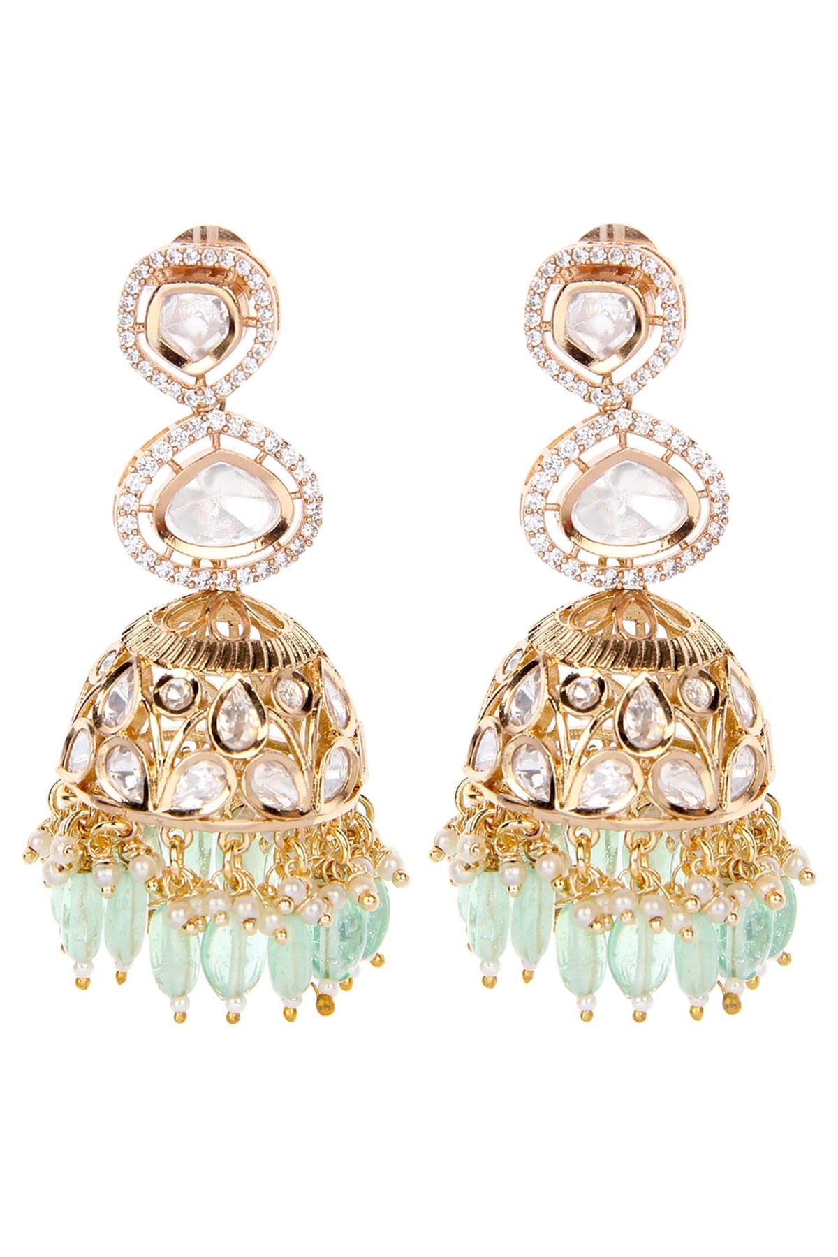 Kundan Embellished Jhumkis 