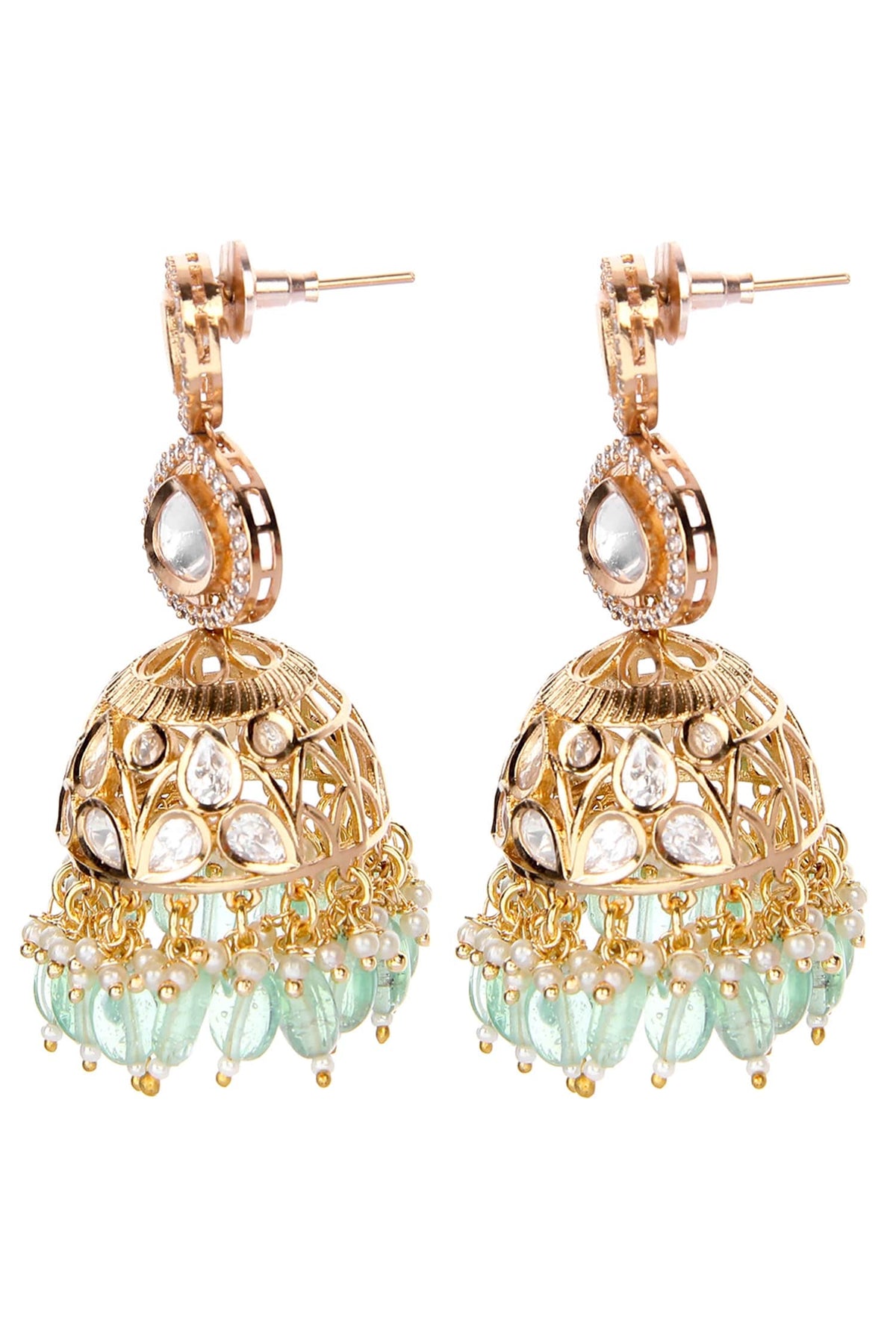 Kundan Embellished Jhumkis 