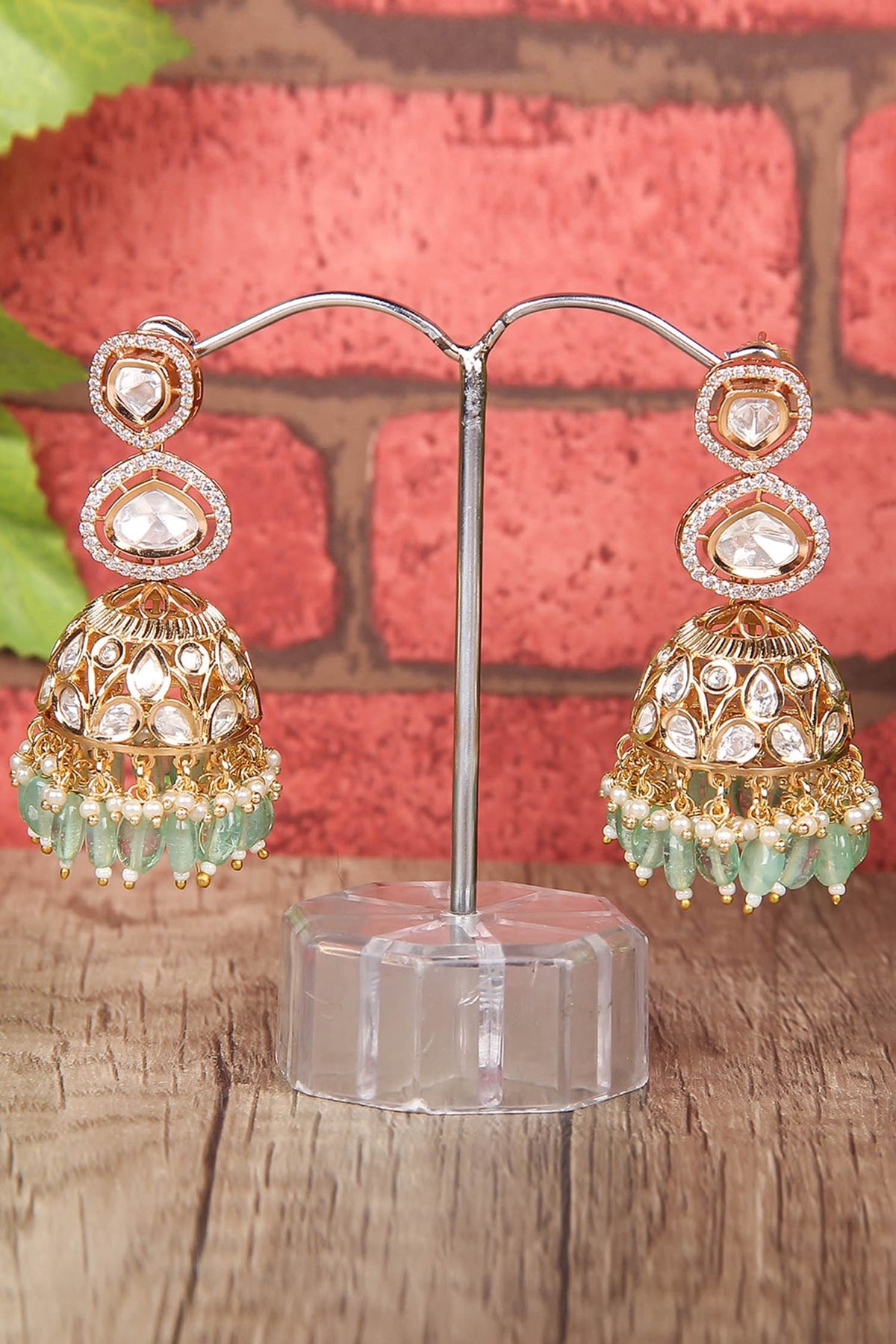 Kundan Embellished Jhumkis 
