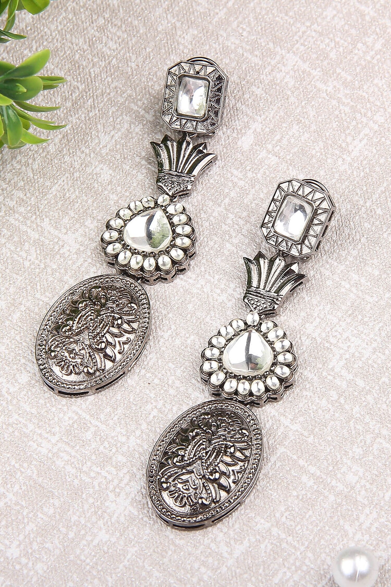 Carved Dangler Earrings 