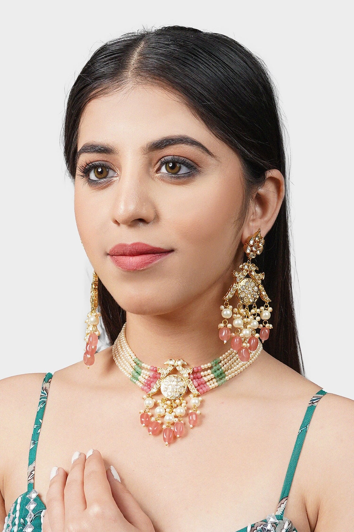 Peacock Motif Choker Set 