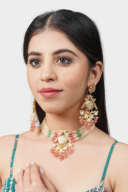 Peacock Motif Choker Set 