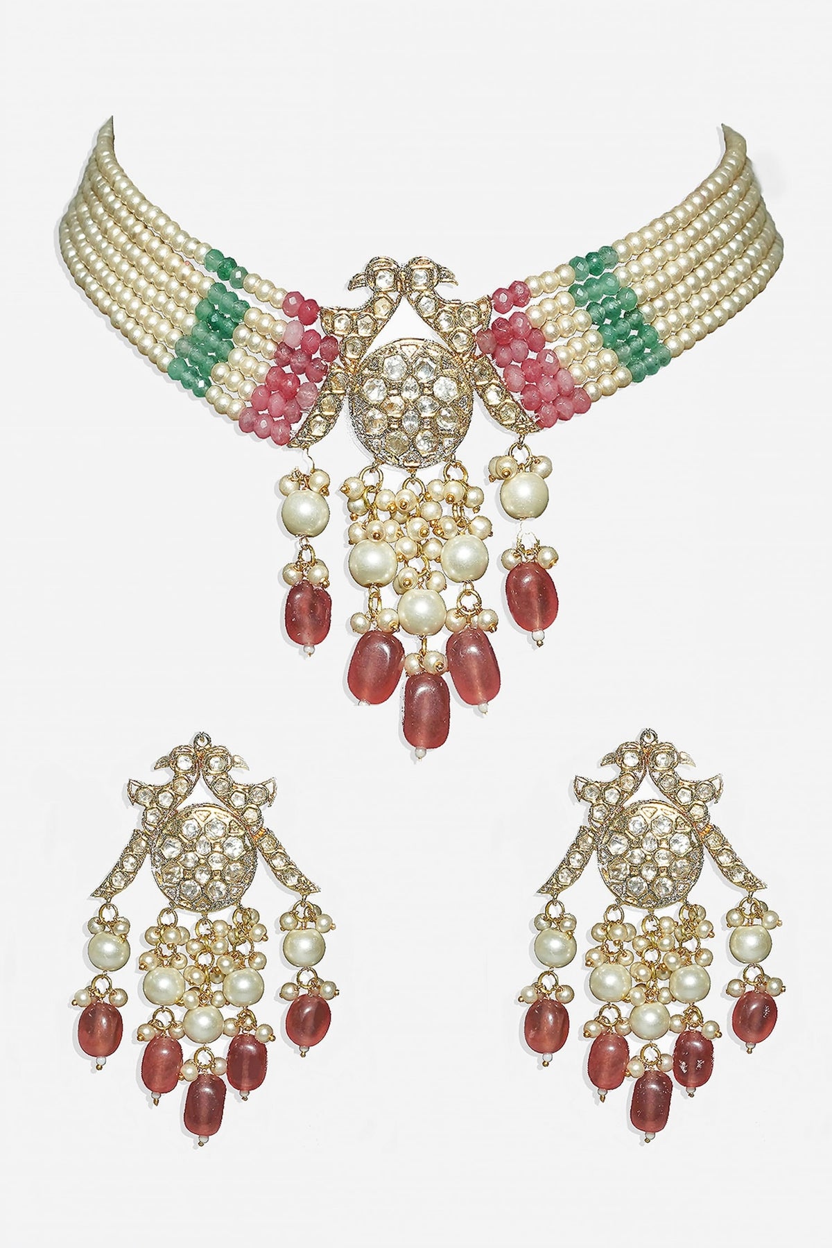 Peacock Motif Choker Set 