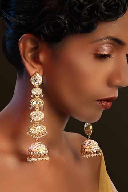 Meenakari Work Long Earrings 