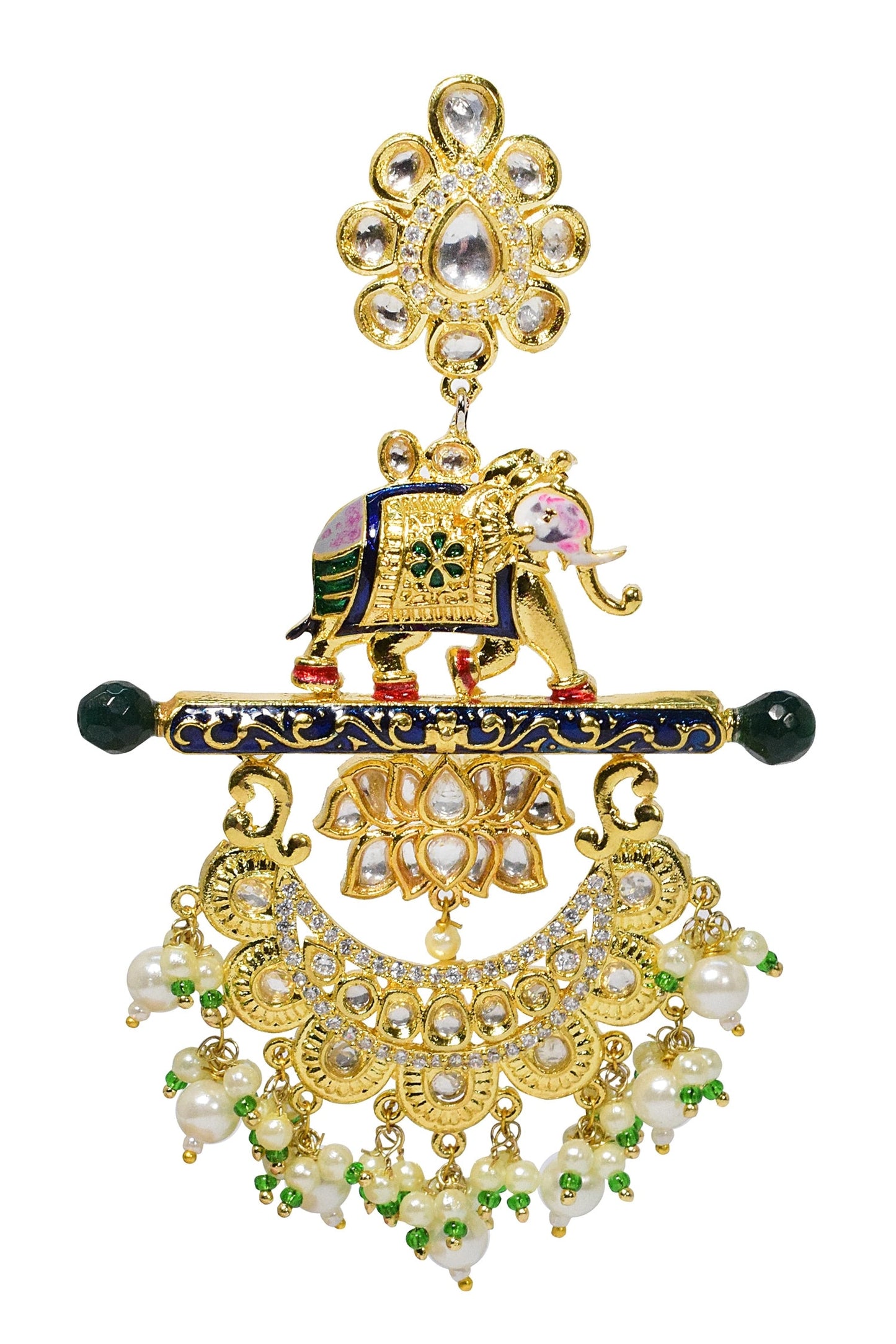 Elephant Engraved Rajwadi Chandbalis 