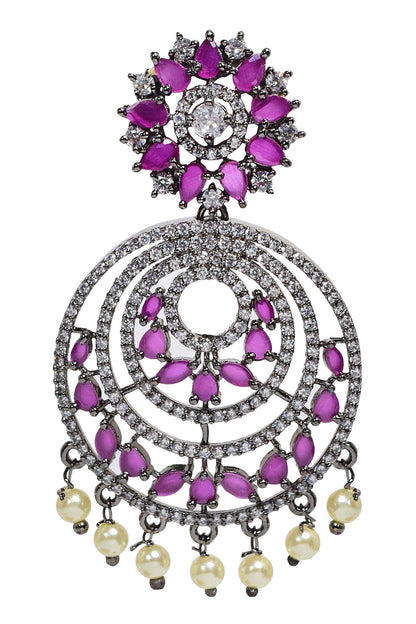 Antique Finish Chandbali Earrings 