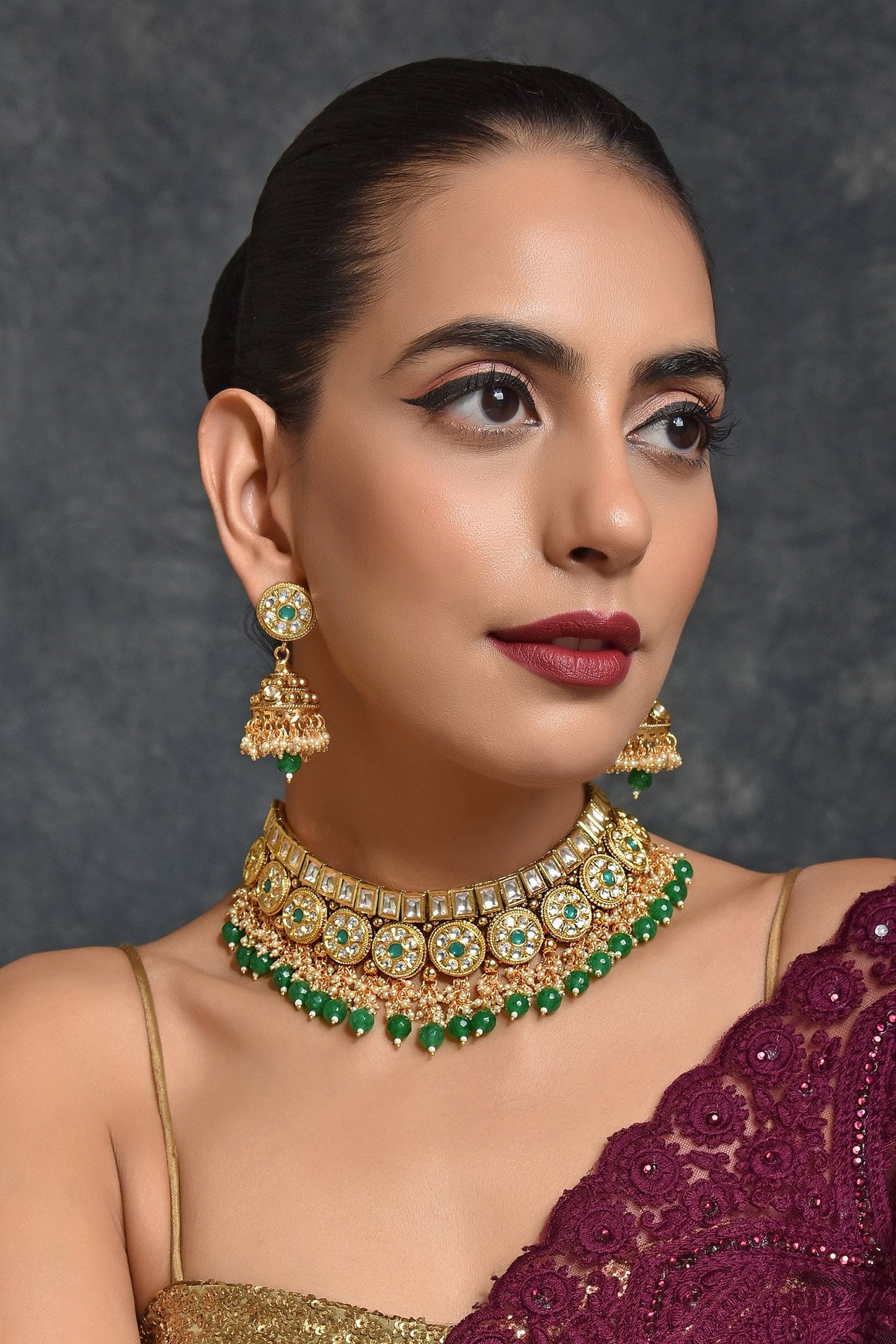 Geometric Kundan  Necklace Set 