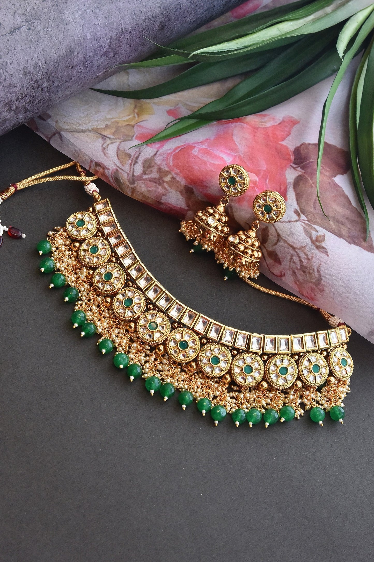 Geometric Kundan  Necklace Set 