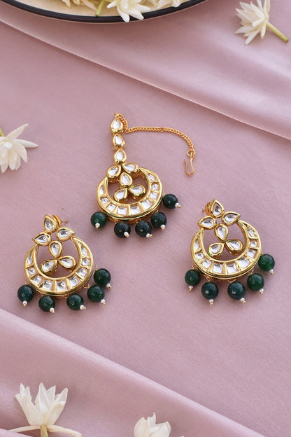Kundan Chandbalis & Maangtikka Set 
