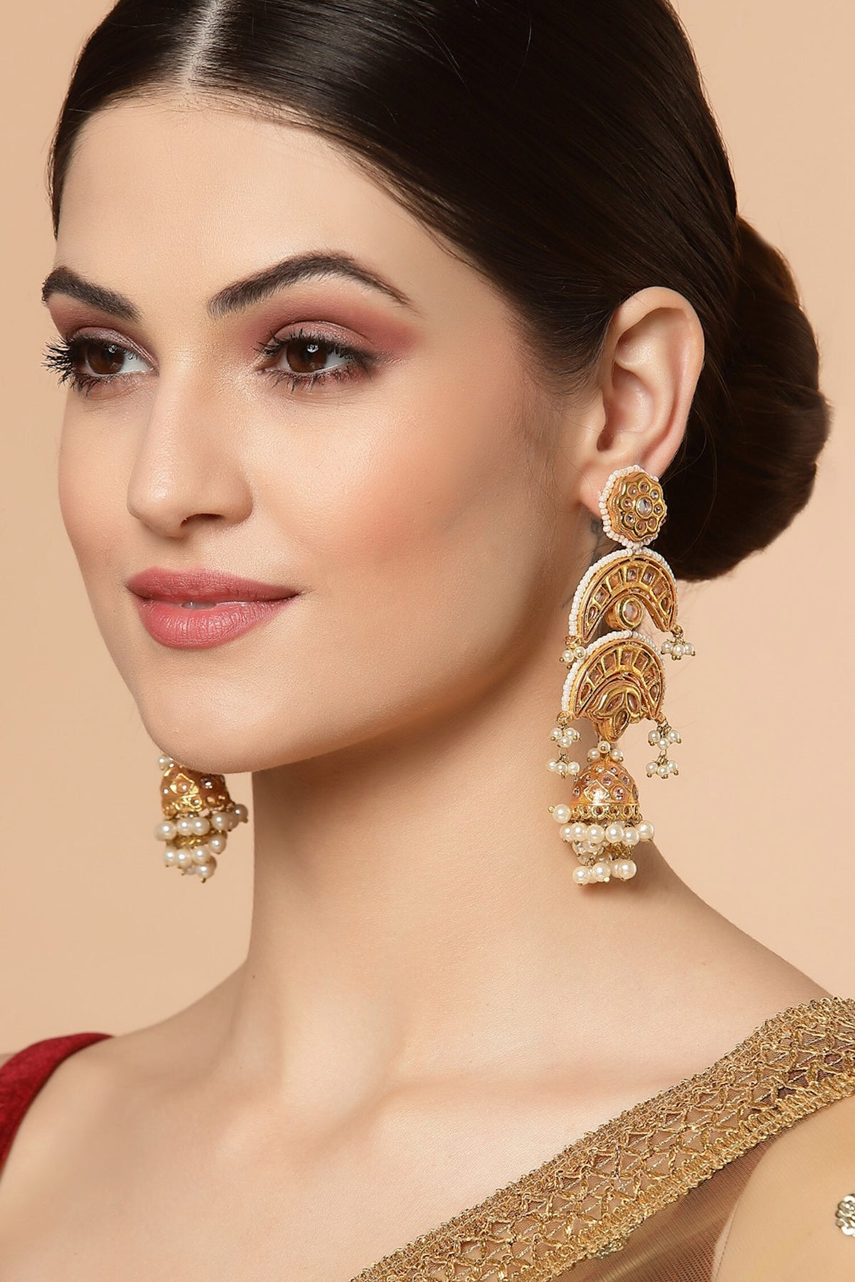 Kundan Embellished Jhumkas 