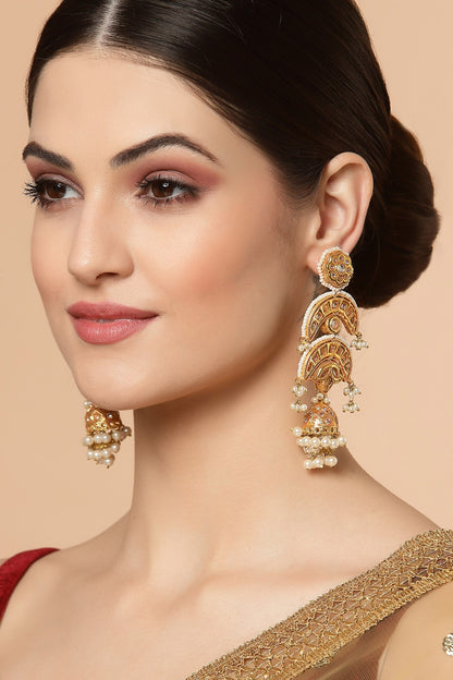 Kundan Embellished Jhumkas 
