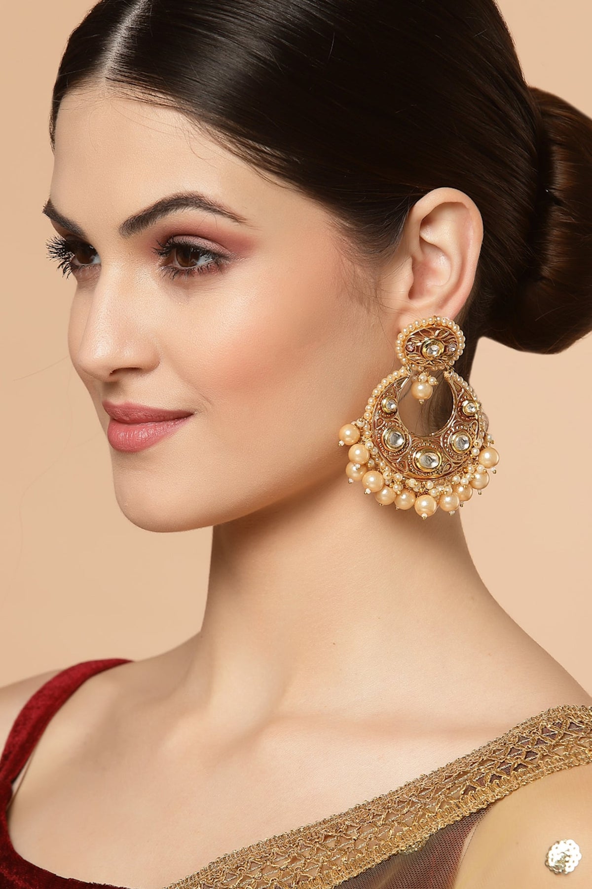 Kundan Embellished Chandbalis 