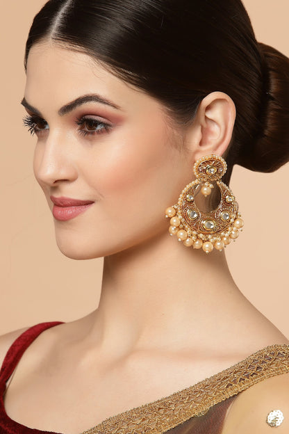 Kundan Embellished Chandbalis 