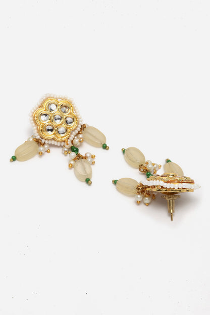 Gold Multi Stone Layered Necklace Set 