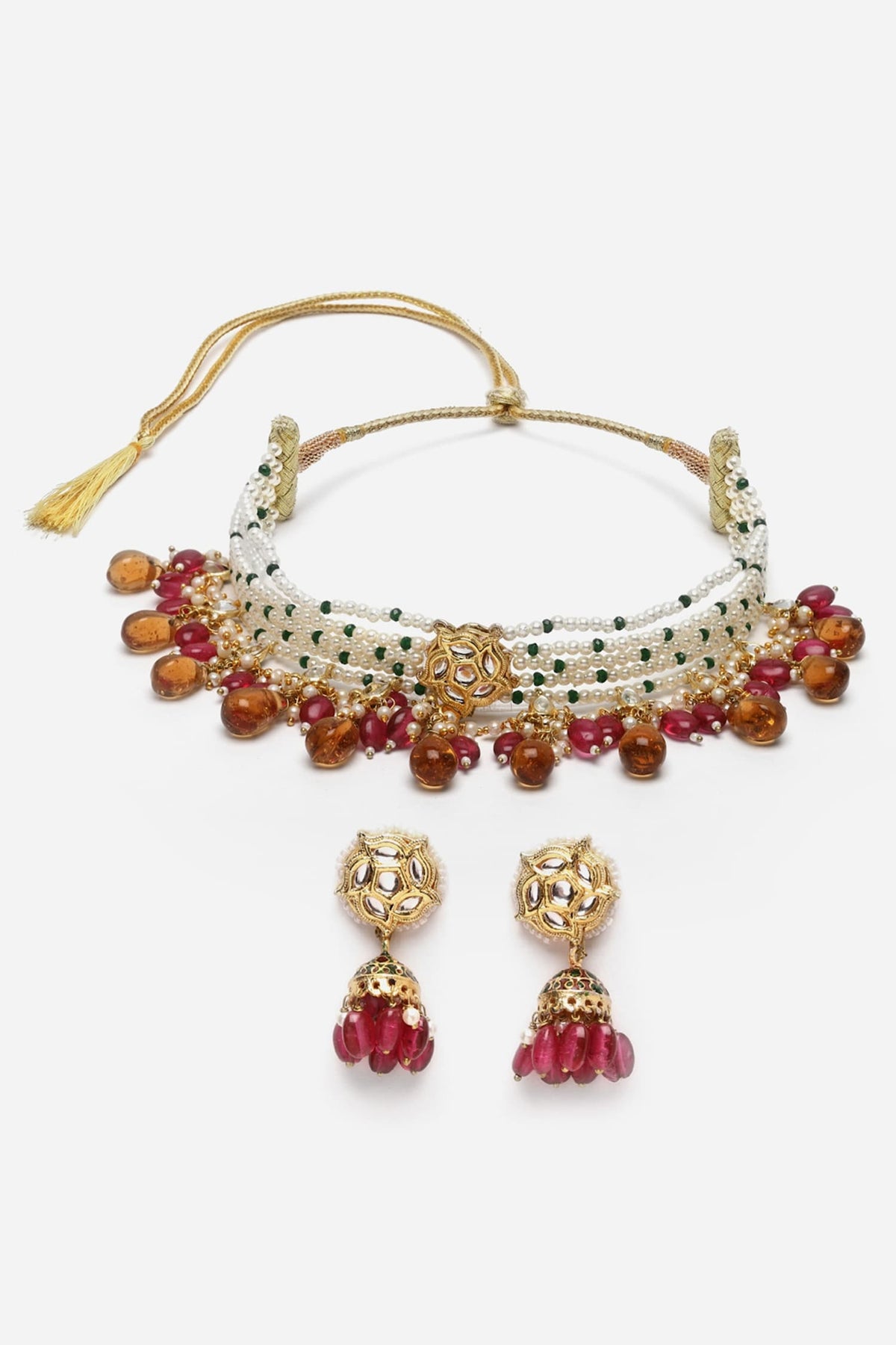 Multi Pearl String Choker Set 
