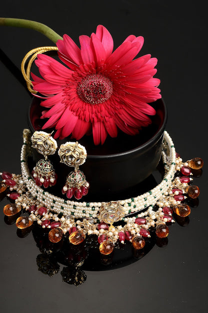 Multi Pearl String Choker Set 