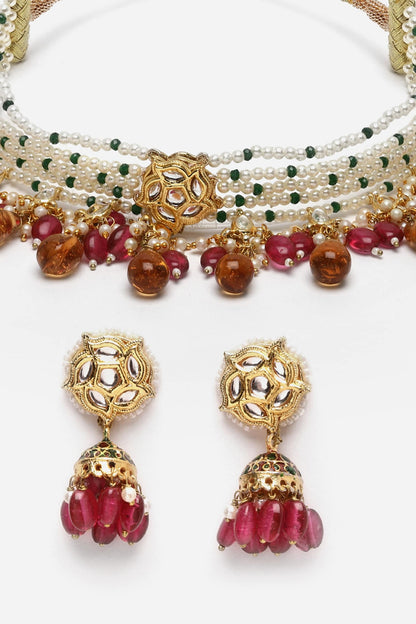 Multi Pearl String Choker Set 