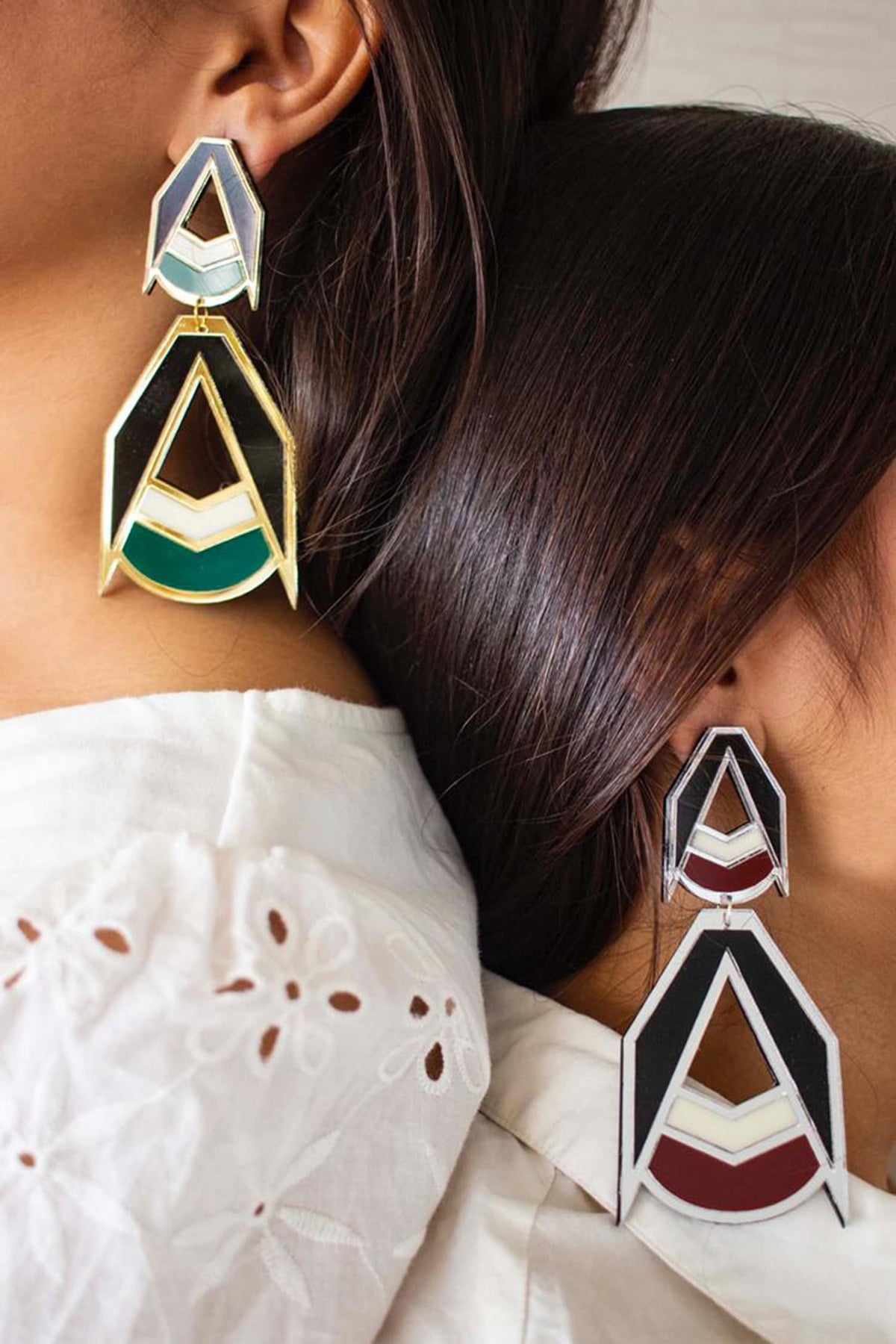 Geometric Acrylic Drop Earrings 