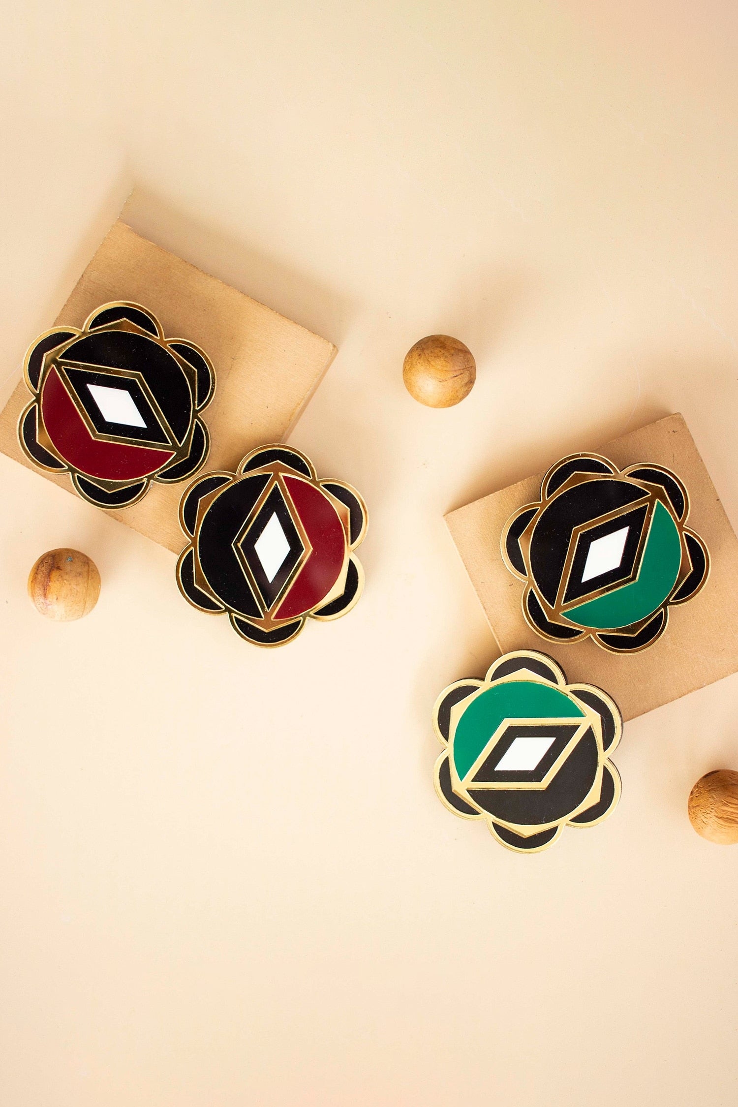 Floral Acrylic Stud Earrings 