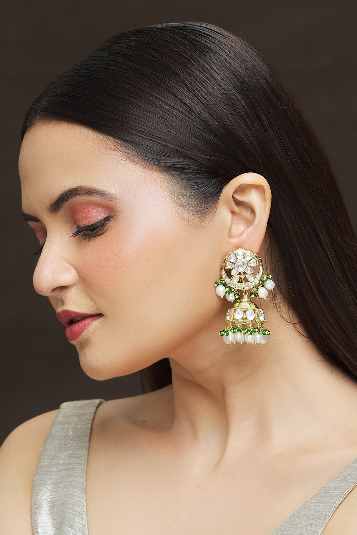 Stone Embellished Jhumkas 