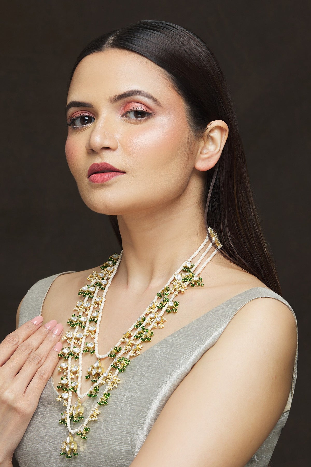Pearl Embellished Layered Necklace 