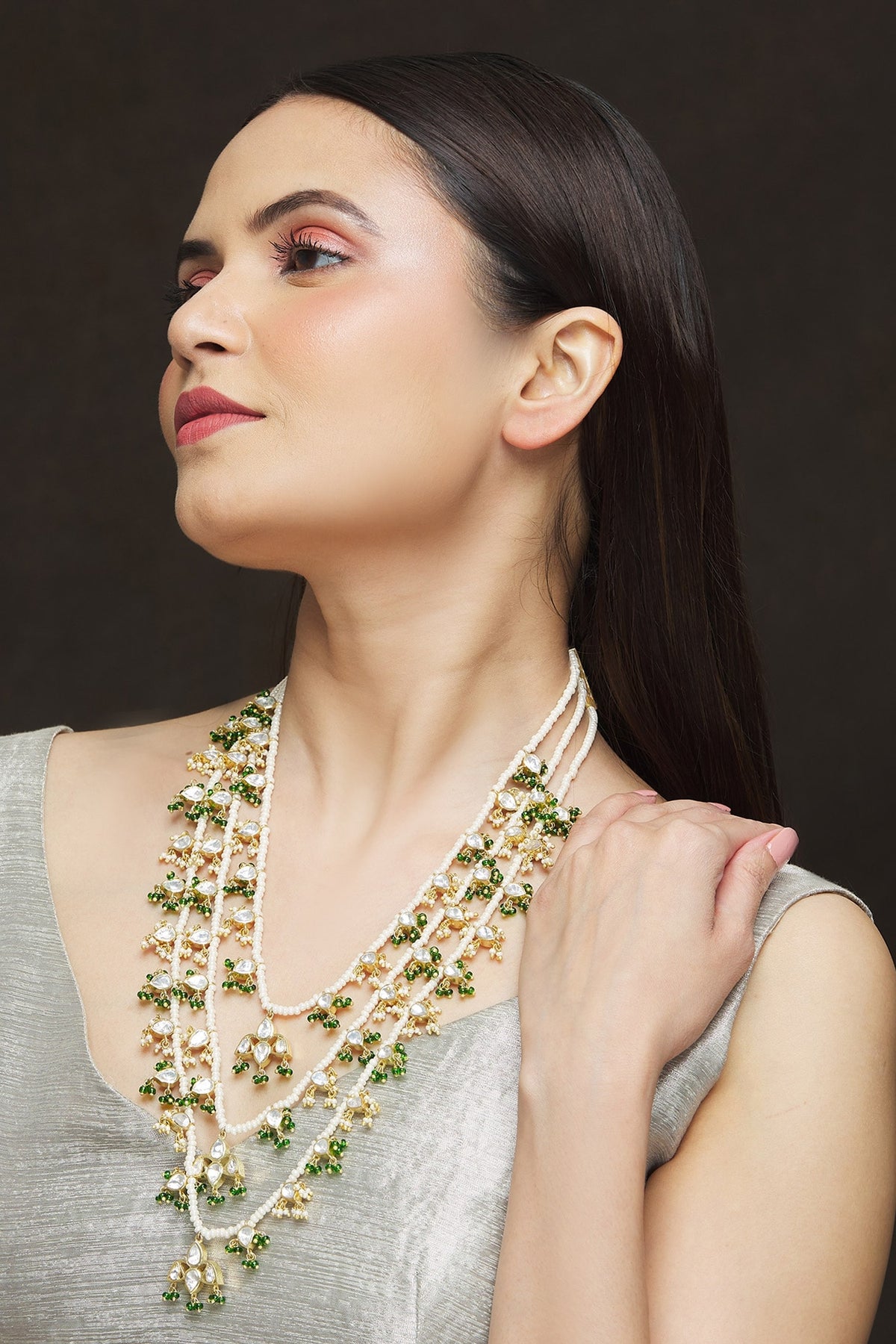 Pearl Embellished Layered Necklace 