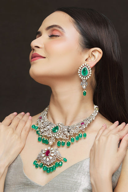 Polki Embellished Necklace Set 