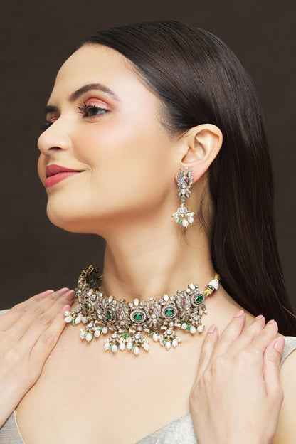 Stone Embellished Choker Set 