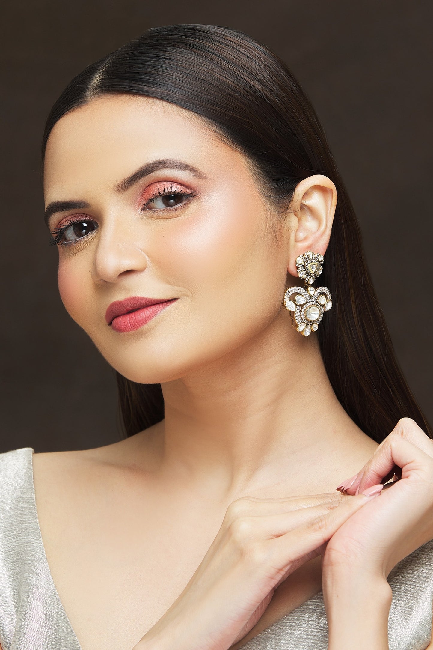 Tulip Cutwork Embellished Earrings 