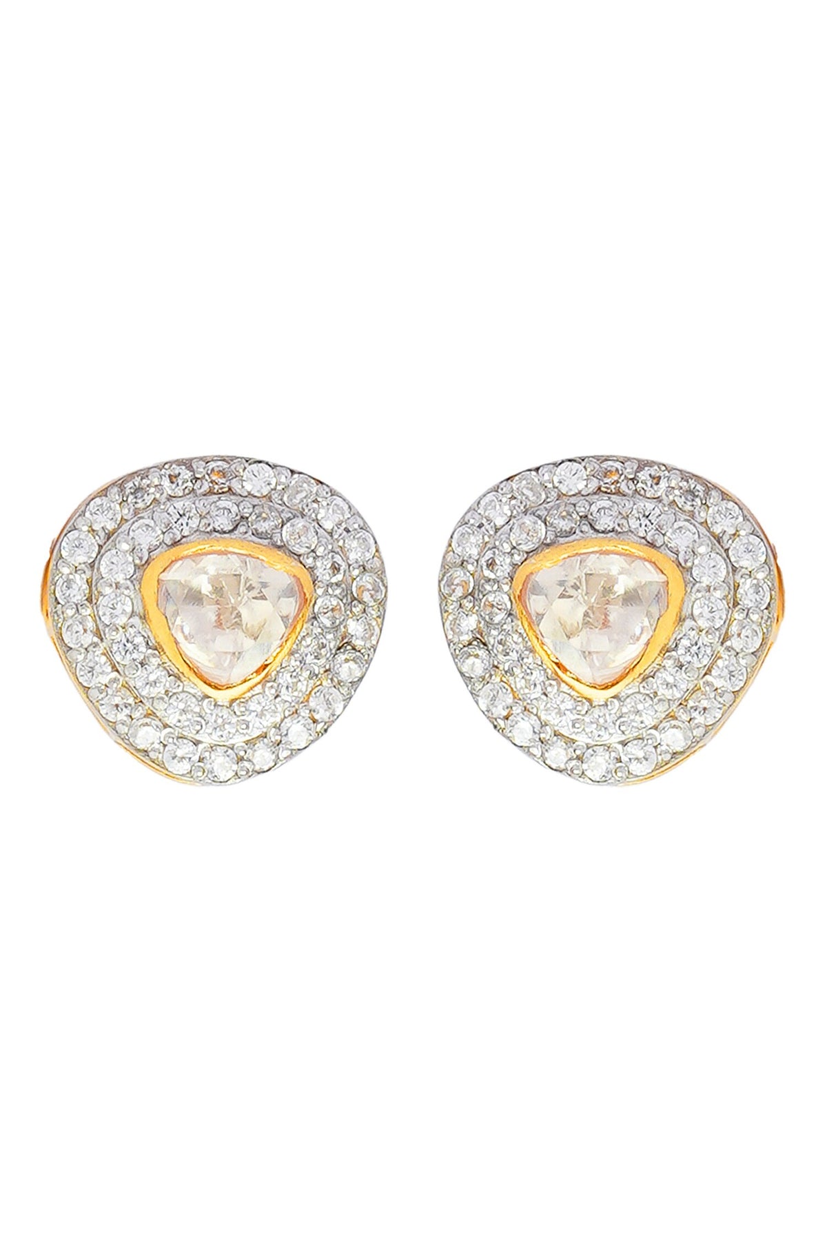Triangular Polki Embellished Stud Earrings 