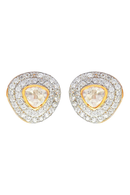 Triangular Polki Embellished Stud Earrings 