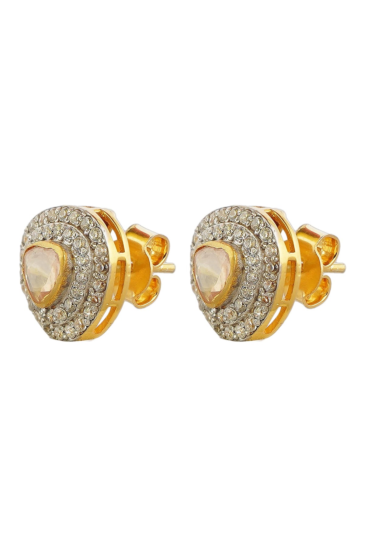 Triangular Polki Embellished Stud Earrings 
