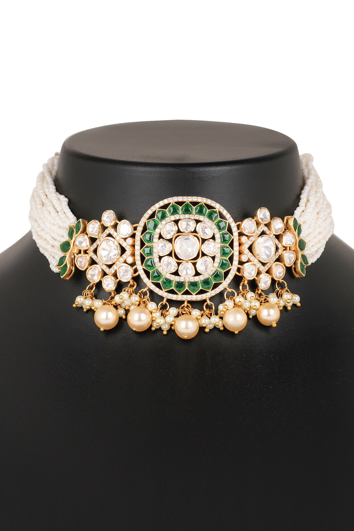 Polki Embellished Choker Necklace Set 