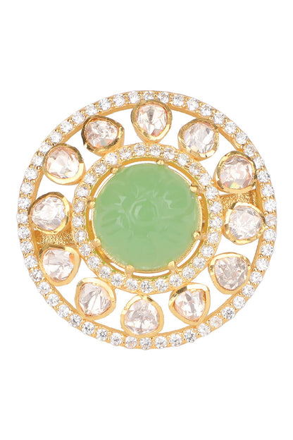 Moissanite Polki Embellished Ring 