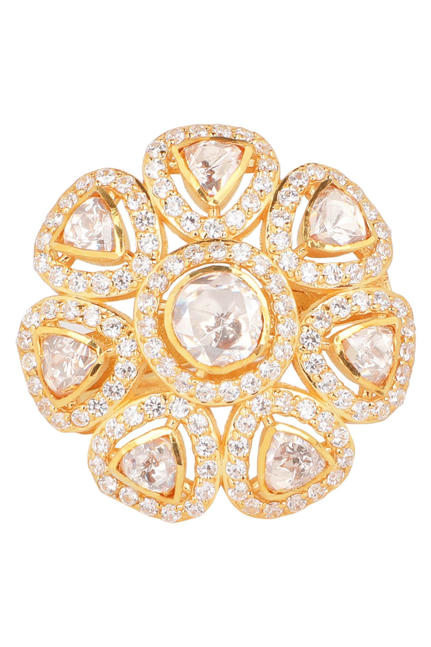 Moissanite Polki Embellished Ring 