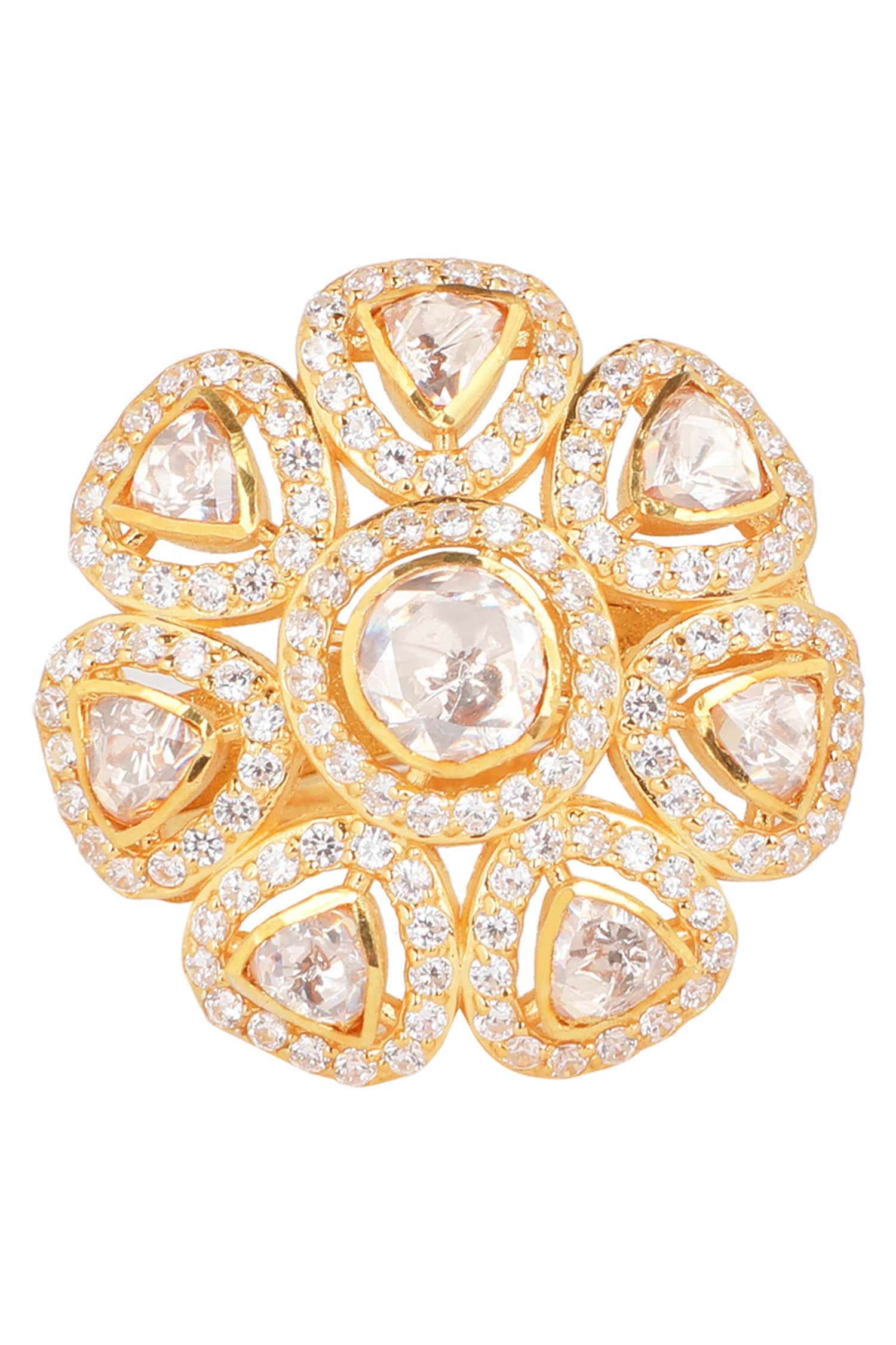 Moissanite Polki Embellished Ring 